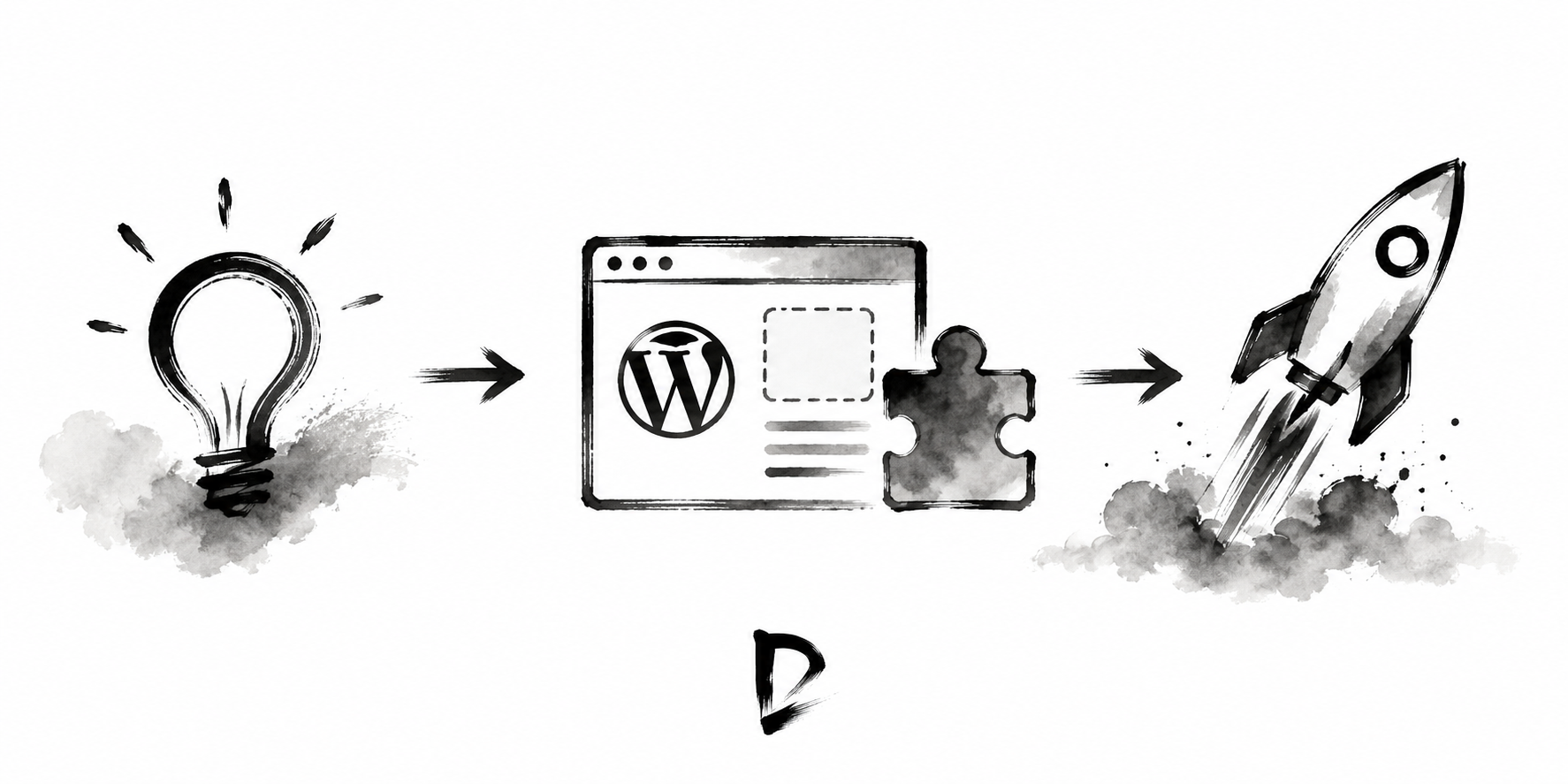 An idea becomes a reusable WordPress template or plugin and launches as a product.